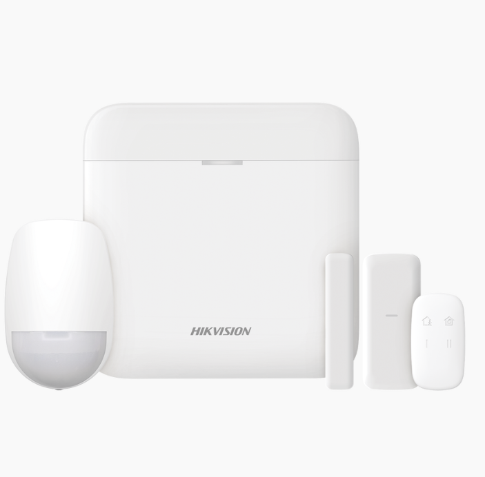 (AX PRO) KIT de Alarma AX PRO / Incluye: 1 Hub con bateria de respaldo / 1 Sensor PIR / 1 Contacto Magnético slim / 1 Control Remoto / WiFi / Compatible con Hik-Connect P2P