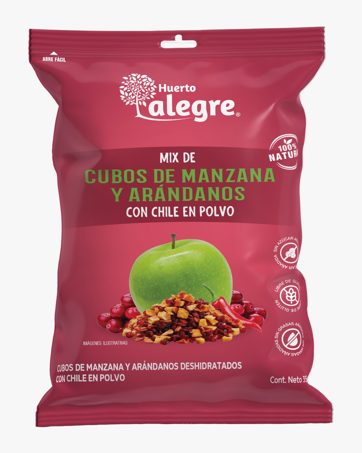 Mix de Cubos de Manzana y Arándanos con chile 